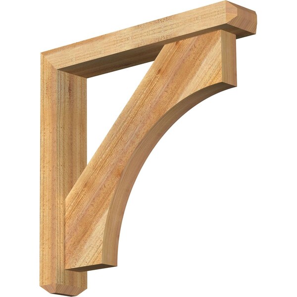 Ekena Millwork Westlake Craftsman Rough Sawn Bracket w/ Offset Brace, Western Red Cedar, 4"W x 22"D x 22"H BKT0402X22X22WTL04RWR - main